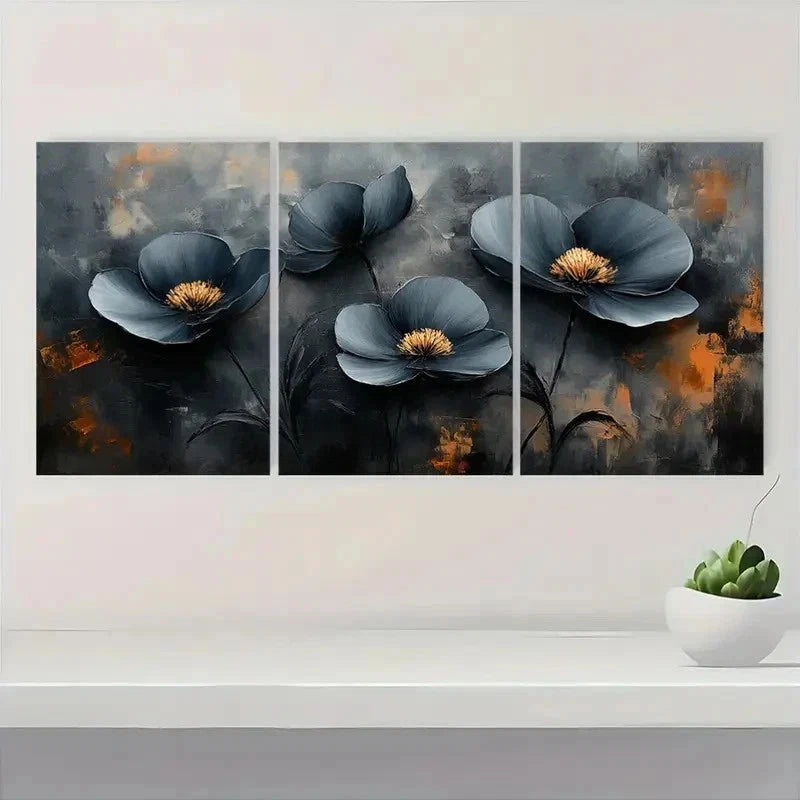 3pcs Black and White Textured Minimalist Perfect Wall Art Set Canvas Framed 50x70cm - High Quality Print 100% Australian Made Wall Canvas Ready to Hang - Bella Home Decor