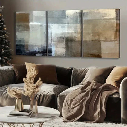 3pcs Modern Abstract Contemporary Winter Wall Art Set Canvas Unframed - High Quality Print 100% Australian Made Wall Canvas