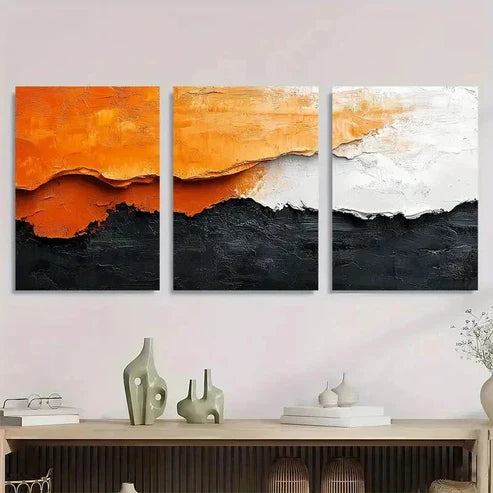 3pcs Brown And White Texture Abstract Perfect Wall Art Canvas Unframed – High Quality Print 100% Australian Made Wall Canvas - Bella Home Decor