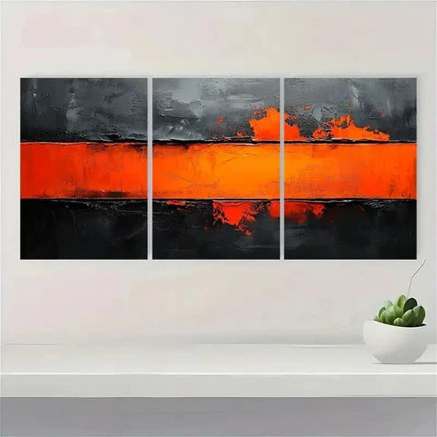 3pcs Black And Gray Abstract Modern Wall Art Canvas Unframed - High Quality Print 100% Australian Made Wall Canvas - Bella Home Decor