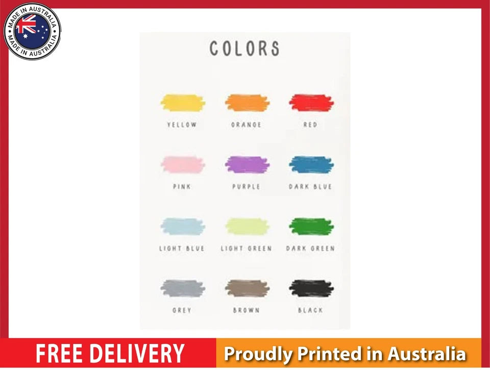 NEW (LAMINATED) COLORS CHART (61X91CM) EDUCATIONAL CHART PICTURE PRINT