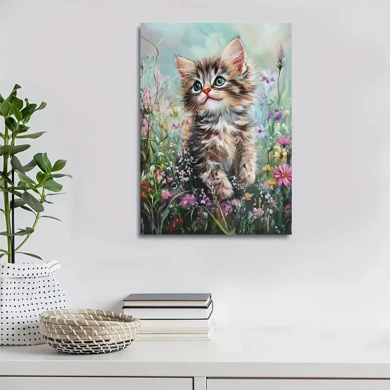Adorable Norwegian Forest Cat Kitten with Vibrant 40x60cm Metal Print Ready to Hang - Bella Home Decor