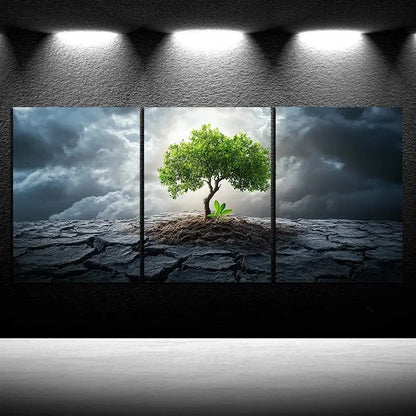 3pcs Plant with Great Vitality Nature Scenery Metal Print Ready to Hang Art - Bella Home Decor