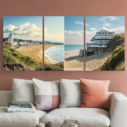 3pcs Bournemouth Coastal Landscape Perfect Wall Art Set Canvas Framed 40x60cm - High Quality Print 100% Australian Made Wall Canvas Ready to Hang - Bella Home Decor