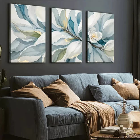 3pcs Modern Artistic Abstract Floral Landscape Wall Art Set Canvas Unframed - High Quality Print 100% Australian Made Wall Canvas