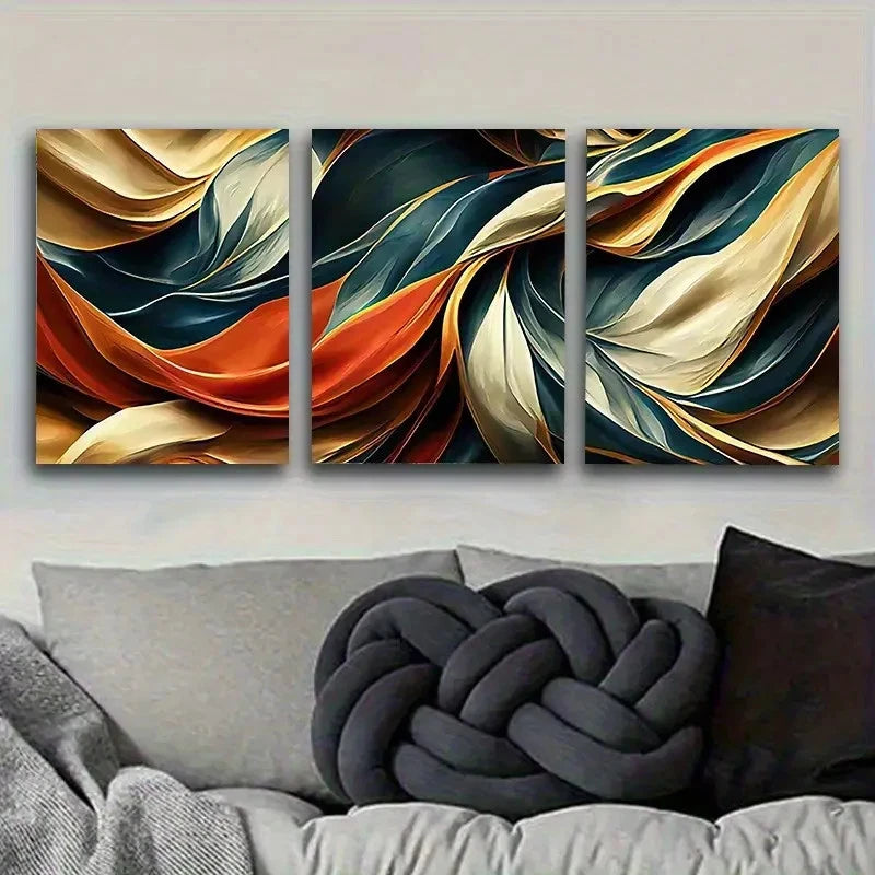 3pcs Fluid Abstract Art Wall Art Set Canvas Framed 50x70cm - High Quality Print 100% Australian Made Wall Canvas Ready to Hang - Bella Home Decor