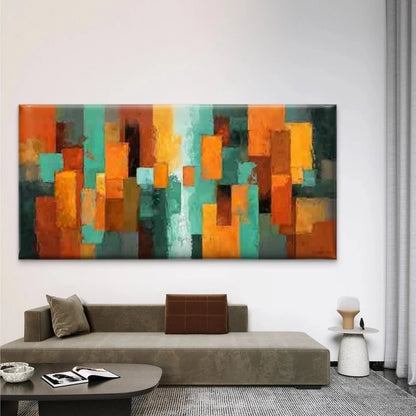 Vibrant Geometric Patterns Wall Art Canvas Office Home Room Framed 120x60cm
