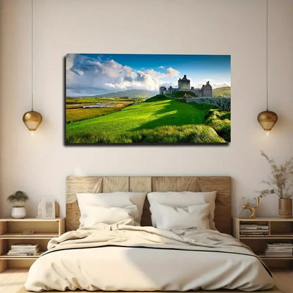 Castle On The Prairie Wall Art Canvas Office Home Room Framed 120x60cm