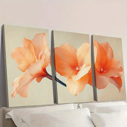 3pcs Canna Flower Print Plant Art ER   Wall Art Set Canvas Framed 40x60cm - High Quality Print 100% Australian Made Wall Canvas Ready to Hang - Bella Home Decor