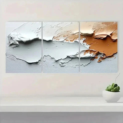 3pcs Elements And a Brown Flat Design ET Wall Art Set Canvas Unframed - High Quality Print 100% Australian Made Wall Canvas - Bella Home Decor