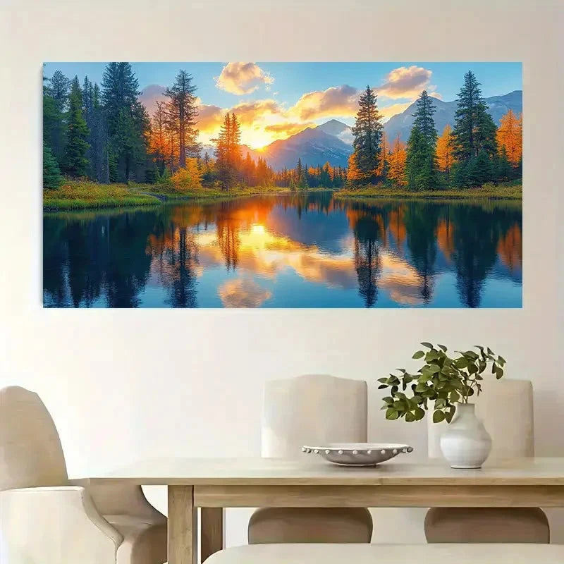 Featuring Modern Classic Forest Wall Art Canvas Office Home Room Framed 120x60cm