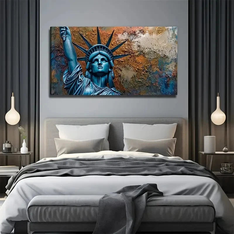 Statue Of Liberty Wall Art Canvas Office Home Room Framed 120x60cm