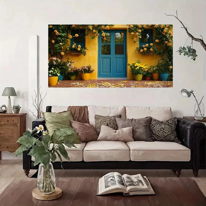 Colorful Flower Front Door Wall Art Canvas Office Home Room Framed 120x60cm