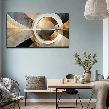 Geometric Shapes Metal Modern Wall Art Canvas Office Home Room Framed 120x60cm