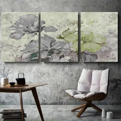 3pcs Serene Abstract Watercolor Floral Wall Art Set Canvas Framed 60x90cm - High Quality Print 100% Australian Made Wall Canvas Ready to Hang