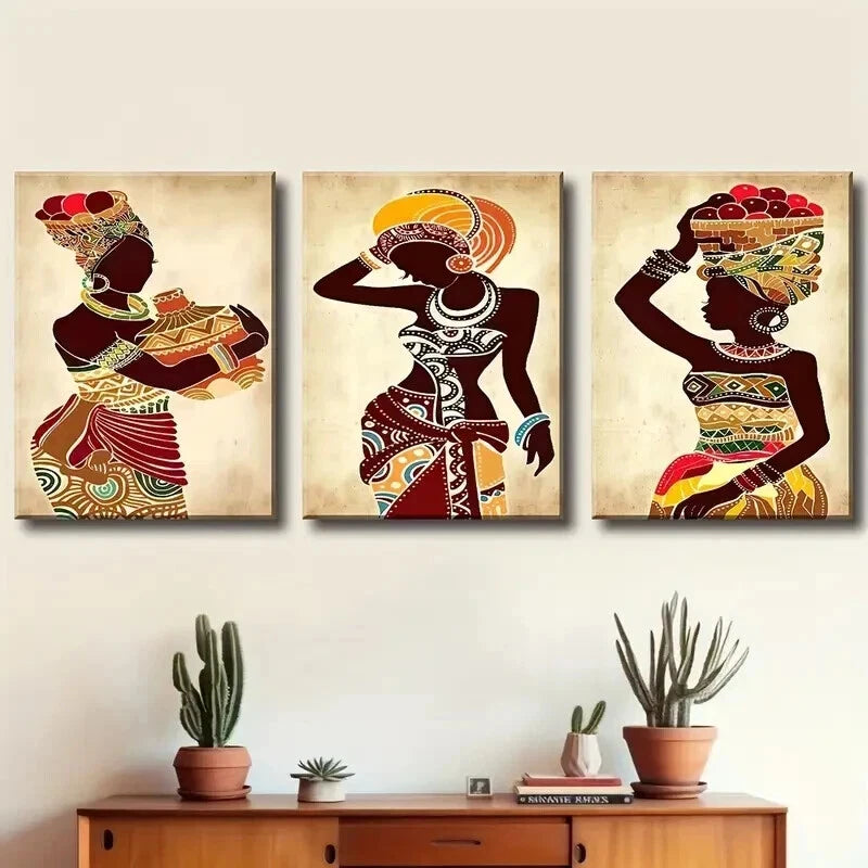 3pcs Colorful Abstract Women Beauty Perfect Wall Art Set Canvas Framed 50x70cm - High Quality Print 100% Australian Made Wall Canvas Ready to Hang - Bella Home Decor