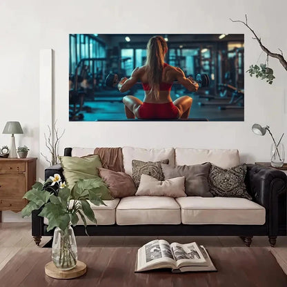 Fitness Motivation Wall Art Canvas Office Home Room Framed 120x60cm