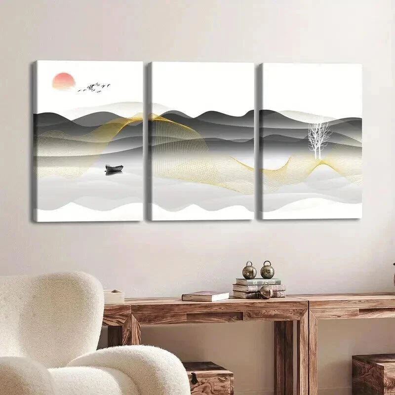 3pcs Contemporary Artwork Odorless Perfect Wall Art Set Canvas Framed 60x90cm - High Quality Print 100% Australian Made Wall Canvas Ready to Hang - Bella Home Decor