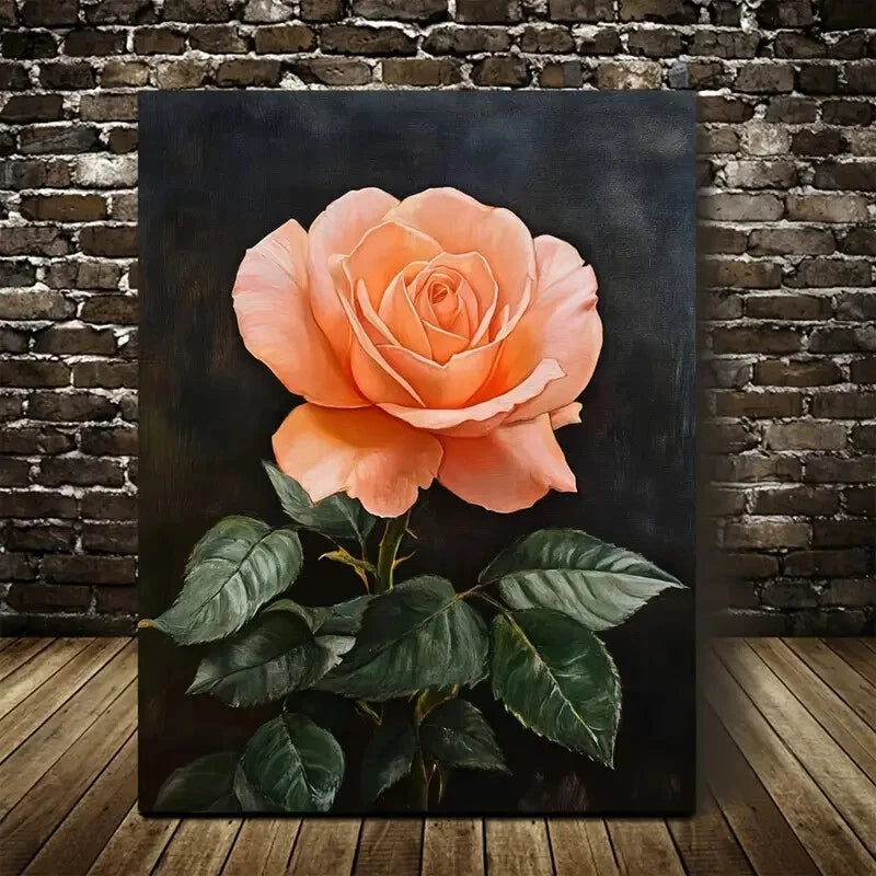 Stunning Rose Painting in Soft Pink Tones 40x60cm Metal Print Ready to Hang - Bella Home Decor