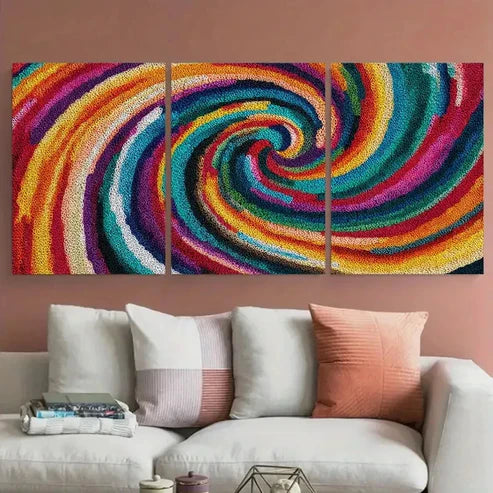 3pcs Vibrant Swirl Seamless Abstract Perfect Wall Art Canvas Unframed – High Quality Print 100% Australian Made Wall Canvas - Bella Home Decor