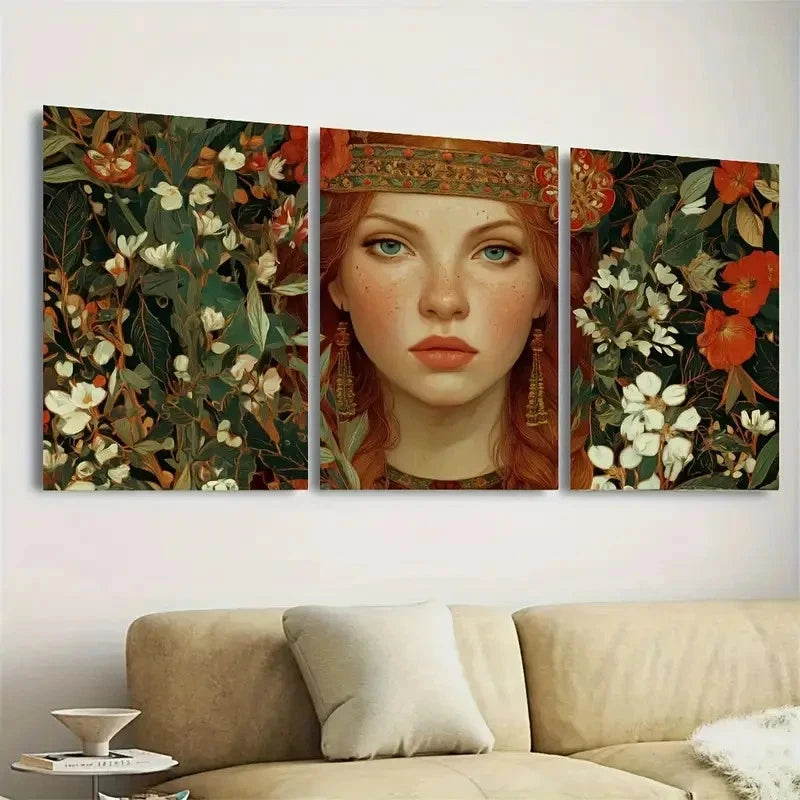 3pcs Botanical Fantasy Forest Wall Art Set Canvas Framed 50x70cm - High Quality Print 100% Australian Made Wall Canvas Ready to Hang - Bella Home Decor