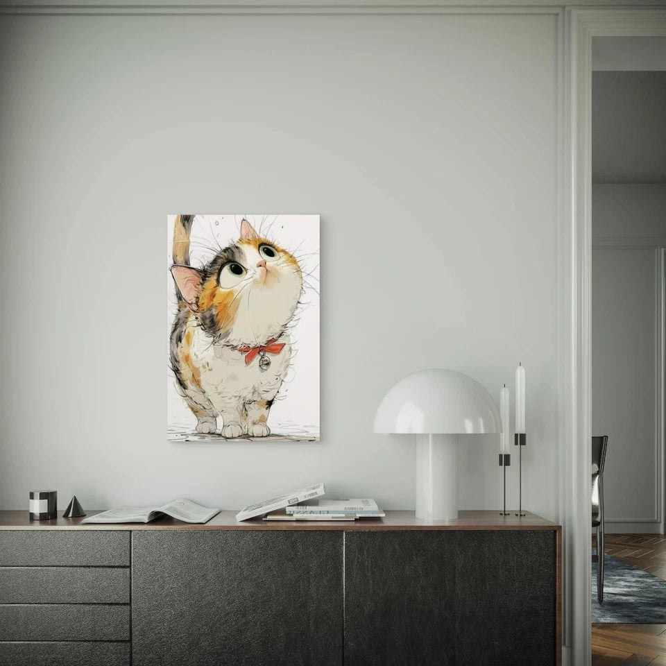 Uplooking Kitten Wonder 60x90cm Metal Print Ready to Hang