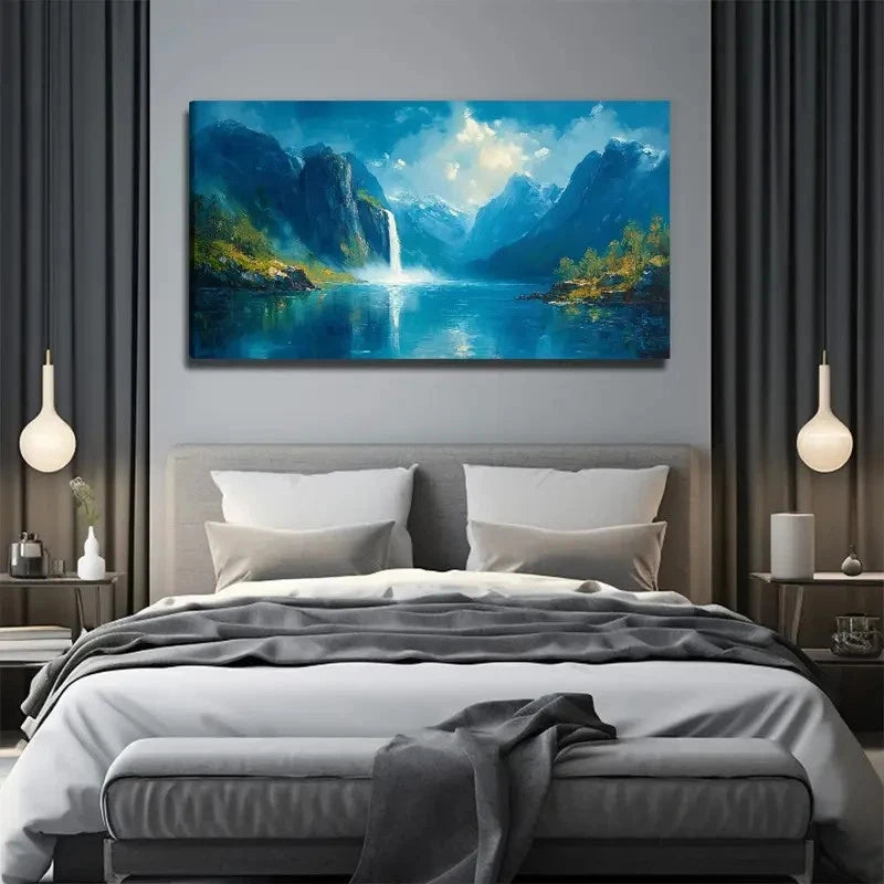 A Delightful Landscape Painting Wall Art Canvas Office Home Room Framed 120x60cm