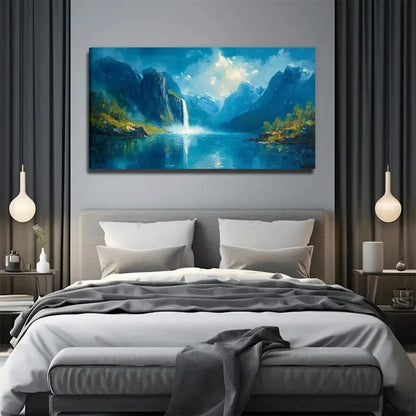A Delightful Landscape Painting Wall Art Canvas Office Home Room Framed 120x60cm
