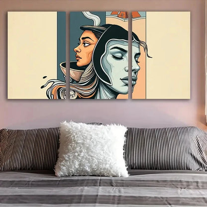 3pcs Few People Standing Wall Art Set Canvas Framed 40x60cm - High Quality Print 100% Australian Made Wall Canvas Ready to Hang