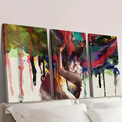 3pcs Classic Modern Love Embrace Tree Wall Art Set Canvas Unframed - High Quality Print 100% Australian Made Wall Canvas - Bella Home Decor