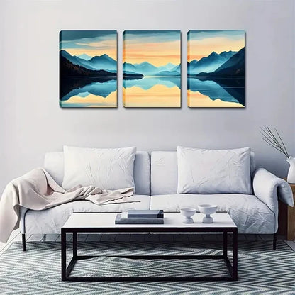 3pcs Verdant Hillside Romantic Style  Wall Art Set Canvas Unframed - High Quality Print 100% Australian Made Wall Canvas