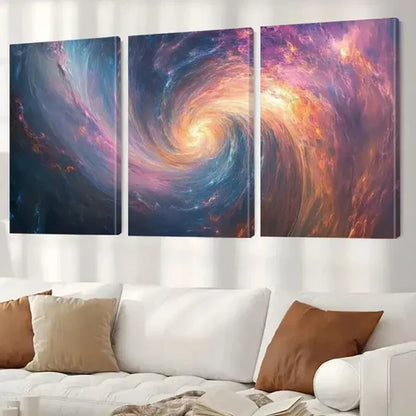 3pcs Modern Aesthetic Spiral Cosmic Energy Wall Art Canvas Unframed - High Quality Print 100% Australian Made Wall Canvas