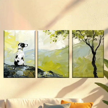 3pcs  Dog Looking Into The Distance  Wall Art Set Canvas Framed 50x70cm - High Quality Print 100% Australian Made Wall Canvas Ready to Hang - Bella Home Decor