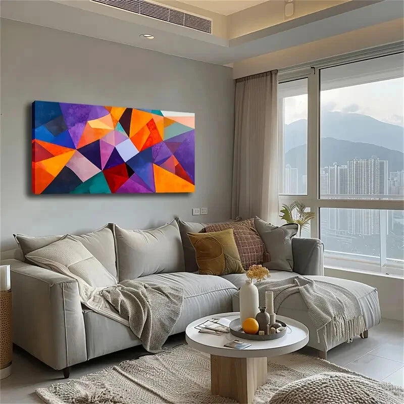 Modern Geometric Design Décor Wall Art Canvas Office Home Room Framed 120x60cm - Bella Home Decor