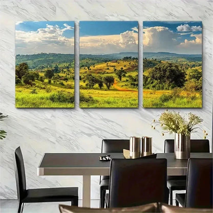 3pcs Uganda Travel Africa Nature Perfect Wall Art Set Canvas Framed 50x70cm - High Quality Print 100% Australian Made Wall Canvas Ready to Hang