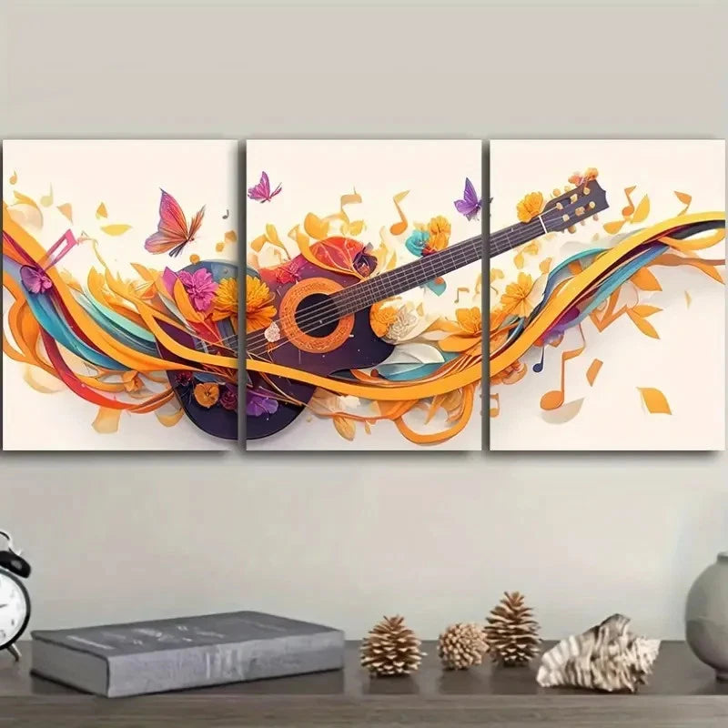3pcs Each, Framed Colorful Music Wall Art Set Canvas Framed 60x90cm - High Quality Print 100% Australian Made Wall Canvas Ready to Hang - Bella Home Decor