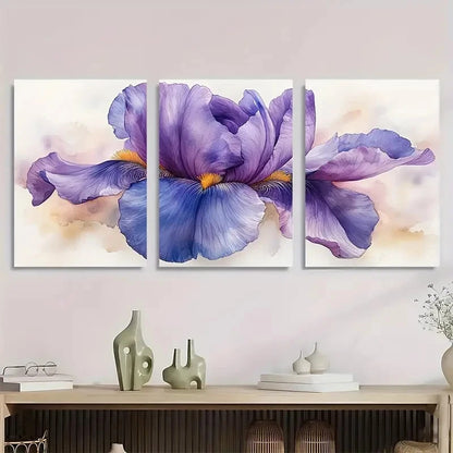 3pcs Floral Watercolor Flower Neutral Perfect Wall Art Set Canvas Framed 40x60cm - High Quality Print 100% Australian Made Wall Canvas Ready to Hang