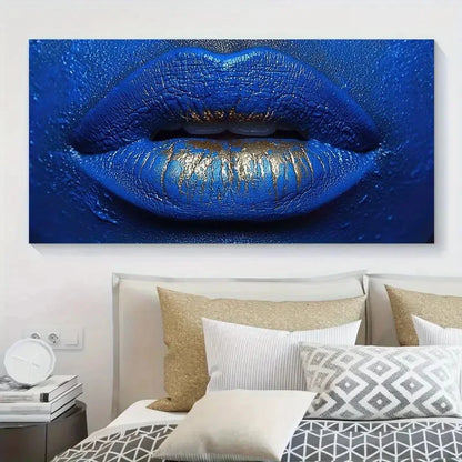 Navy Blue-Gray Abstract Cubist Wall Art Canvas Office Home Room Framed 120x60cm