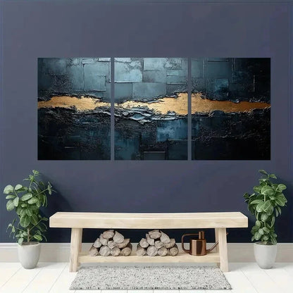 3pcs Modern Black and Silvery Texture Wall Art Set Canvas Framed 40x60cm - High Quality Print 100% Australian Made Wall Canvas Ready to Hang - Bella Home Decor