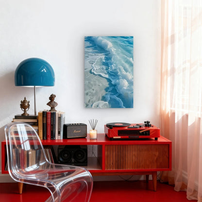 Ocean Waves Kissing Sand 60x90cm Metal Print Ready to Hang