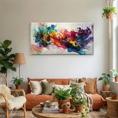 Abstract Liquid Motion Wall Art Canvas Office Home Room Framed 120x60cm