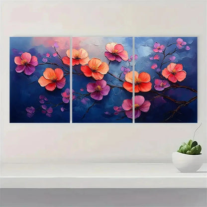 3pcs  Blossom Painting, Purple  BP    Wall Art Set Canvas Framed 40x60cm - High Quality Print 100% Australian Made Wall Canvas Ready to Hang - Bella Home Decor