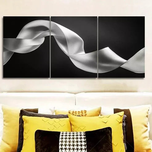 3 PCS A Ribbon Of Light In Dark Background Wall Art Set Canvas Unframed - High Quality Print 100% Australian Made Wall Canvas - Bella Home Decor