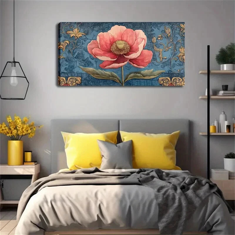 Bright Pink Flowers Exqcuisite Wall Art Canvas Office Home Room Framed 120x60cm - Bella Home Decor