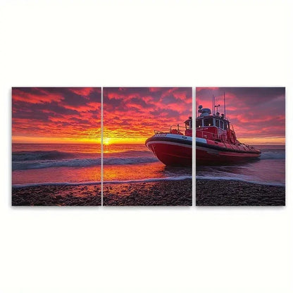 3pcs RNLI Selsey Bill Lifeboat Station ER  Wall Art Set Canvas Framed 40x60cm - High Quality Print 100% Australian Made Wall Canvas Ready to Hang