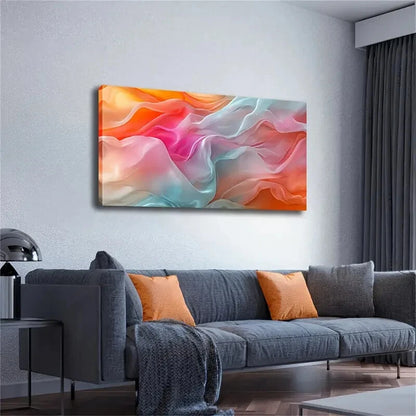 Blue And Other Soft Colors Flow Wall Art Canvas Office Home Room Framed 120x60cm - Bella Home Decor