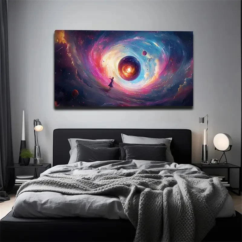 A Fantastical Cosmic Scene Wall Art Canvas Office Home Room Framed 120x60cm - Bella Home Decor