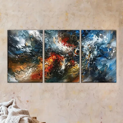 3pcs Black and White Abstract Painting Wall Art Set Canvas Framed 40x60cm - High Quality Print 100% Australian Made Wall Canvas Ready to Hang - Bella Home Decor
