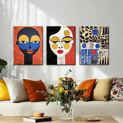 3pcs Modern Geometric Tribal Abstract Perfect Wall Art Canvas Unframed – High Quality Print 100% Australian Made Wall Canvas