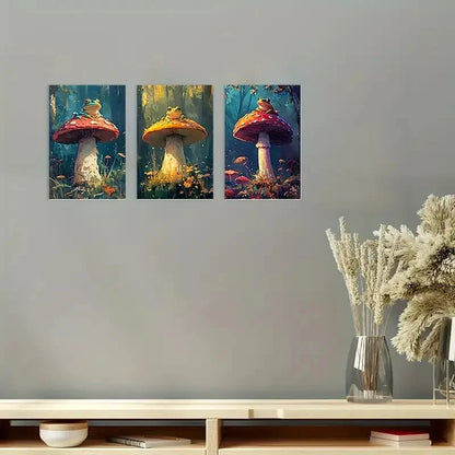 3pcs Creeks And Rivers with Frogs Framed Wall Art Set Canvas Framed 50x70cm - High Quality Print 100% Australian Made Wall Canvas Ready to Hang - Bella Home Decor